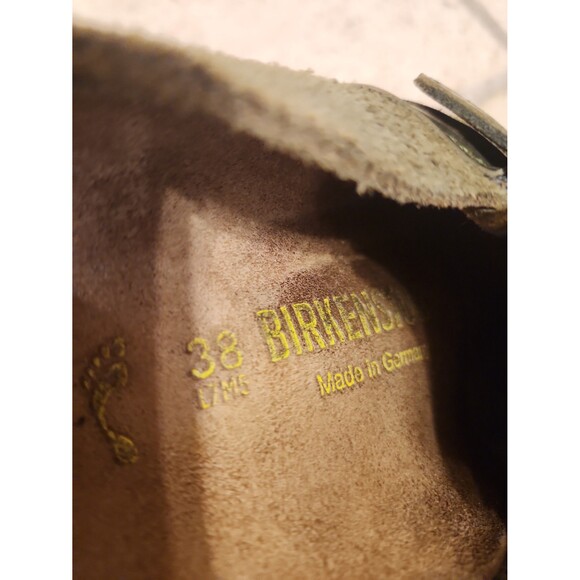 Birkenstock Women's "Eaton" Olive Green Suede Clog Mules Size 38 US 7.5 - Picture 7 of 10